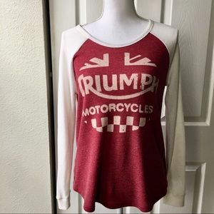 Lucky Brand Triumph Motorcycles Long Sleeve Top